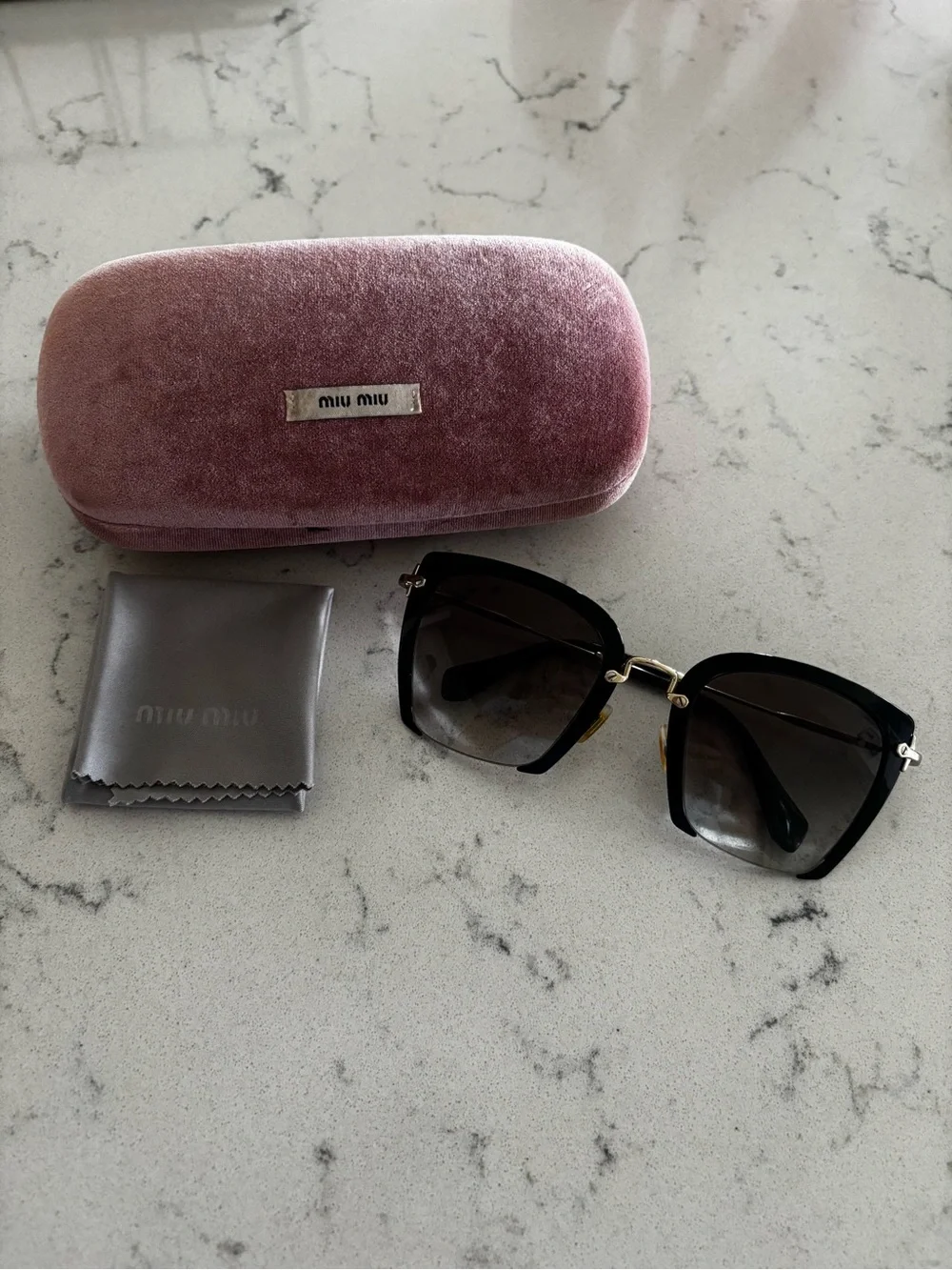 Authentic Miu Miu MU 52RS Womens Sunglasses semi-rimless square frame